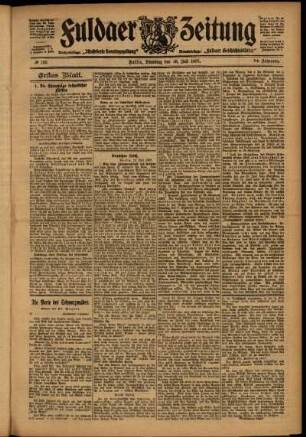 Erste Ausgabe vom Dienstag, den 16. Juli 1907.