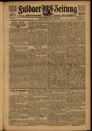 Erste Ausgabe vom Dienstag, den 16. Juli 1907.
