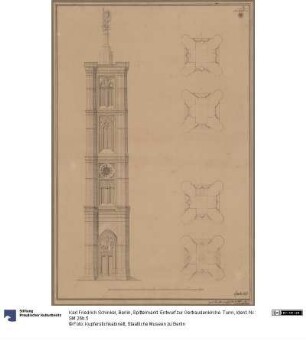 Berlin, Spittelmarkt. Entwurf zur Gertraudenkirche. Turm