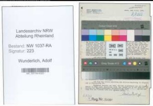 Entnazifizierung Adolf Wunderlich , geb. 08.08.1893 (Rektor)