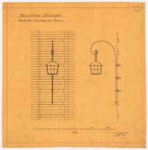 Villa Dr. Richard Schöne, Berlin-Grunewald: Terrassenbeleuchtung, 1:10