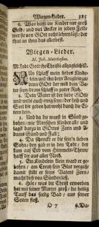 Wiegen-Lieder. - Abend-Lieder.