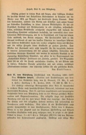 437-438 [Rezension] Hotzelt, Wilhelm, Veit II. von Würtzburg