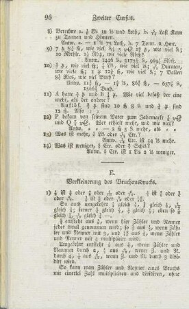 E. Verkleinerung des Bruchausdrucks.