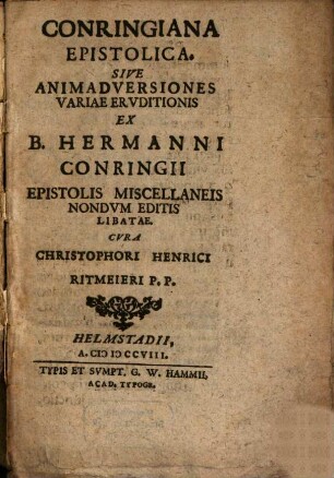 Conringiana epistolica