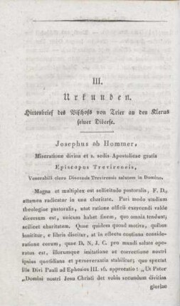 176-190 Hirtenbrief des Bischofs von Trier an den Klerus seiner Diöcese