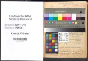 Entnazifizierung Wilhelm Krewet , geb. 27.10.1908 (Verwaltungsangestellter)