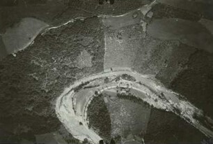Hochwasserkatastrophe Juli 1927 : Unwetterkatastrophe 8./9. Juli 1927. Müglitzbogen und Fabrik Höllering, zwischen Schüllermühle und Hammergut Gleisberg, oberhalb Glashütte. Luftbild-Schrägaufnahme