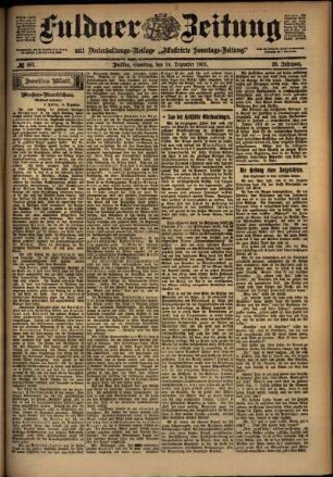 Zweite Ausgabe vom Samstag, den 14. Dezember 1901.