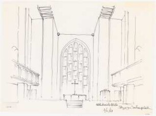 Evangelisch-Lutherische Kirche Zum Heiligen Kreuz, Berlin-Wilmersdorf Umbau: Altarseite Perspektivische Ansicht