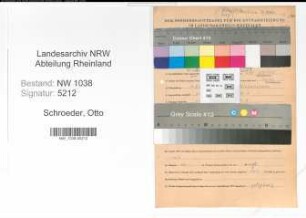 Entnazifizierung Otto Schroeder , geb. 14.08.1909 (Schwimmeister)