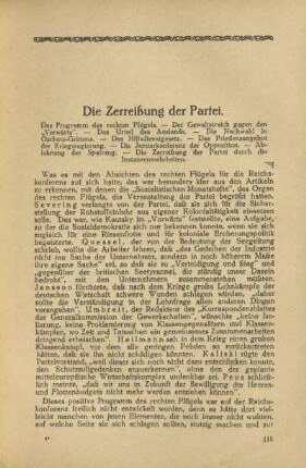 Die Zerreißung der Partei