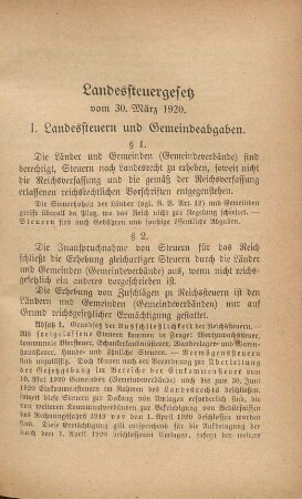 Landessteuergesetz vom 30. März 1920