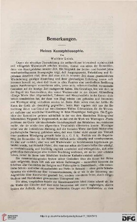 Heines Kunstphilosophie