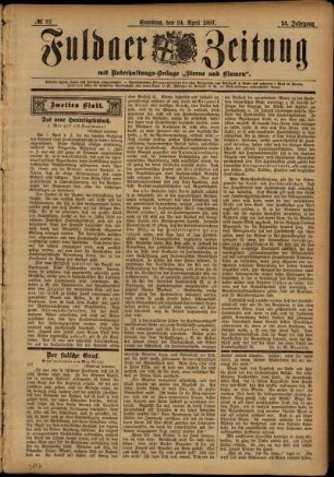 Zweite Ausgabe vom Samstag, den 24. April 1897.