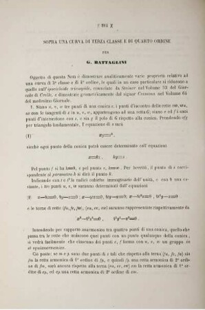 Sopra una curva di terza classe e di quarto ordine.