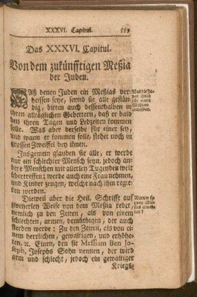 Das XXXVI. Capitul. Von dem zukünfftigen Meßia der Juden