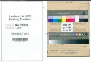 Entnazifizierung Emil Kruhoefer , geb. 15.06.1907 (Baecker)