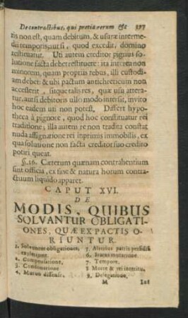 Caput XVI. De Modis, Quibus Solvantur Obligationes, Quae Ex Pactis Oriuntur