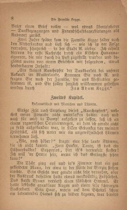 Zweites Kapitel. Bekanntschaft mit Menschen und Thieren