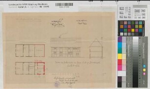 Brunskappel (Olsberg) Stall des Hauses Nr. 18 (Engelbert Seibertz) Anbau Grundrisse, Ansicht, Schnitt 1903 1 : 100 25 x 41 Pause mit Einzeichnung Gutsarchiv Wildenberg, Dep. III E Nr. 5