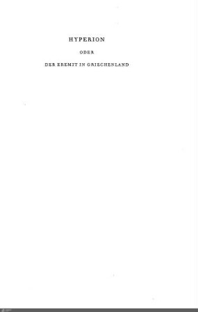 Hyperion oder der Eremit in Griechenland