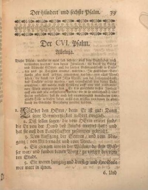 Der CVI. Psalm. Alleluja.