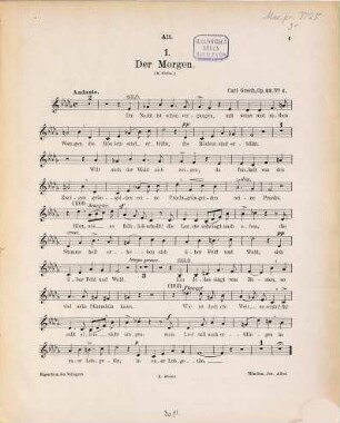 8 zweistimmige Gesänge zum Solo- oder Chorvortrage : für Sopran u. Alt mit Begl. d. Pianoforte ; op. 42 (Nr. 2 d. Nachlasses)