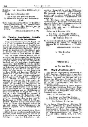 Berufung kommissarischer Lehrkräfte an Hochschulen für Lehrerbildung : [Wissenschaft] ; [Für das Reich] ; [Amtliche Erlasse] ; [Amtlicher Teil]