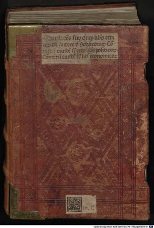 Andreae de Scherding professoris Viennensis Quaestiones super V libris ethicorum Aristotilis - BSB Clm 18458
