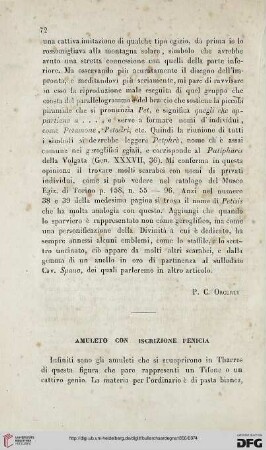 Amuleto con iscrizione fenicia