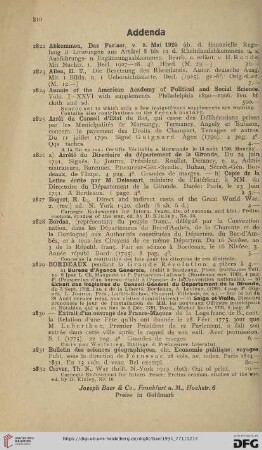 Addenda (No. 2822 - 2858)