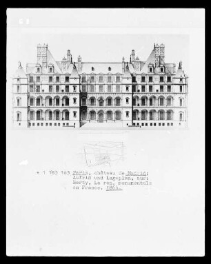Paris, Château de Madrid, Aufriss und Lageplan