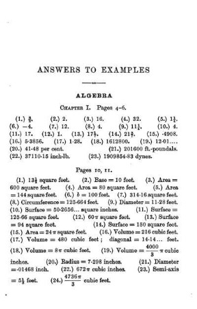 Answers. Algebra. Trigonometry. Miscellaneous Examples.