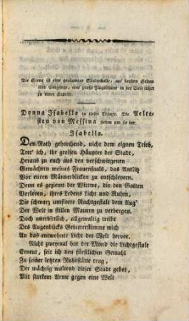 Die Braut von Messina, oder die feindlichen Brüder : Ein Trauerspiel mit Chören