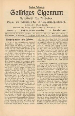Nummer 4 (15. November 1905)