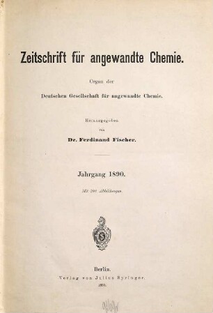Zeitschrift für angewandte Chemie. 1890