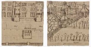 Melsungen, Landgrafenschloss (recto) Fahre, Entwurf für ein Lustschloss (verso)