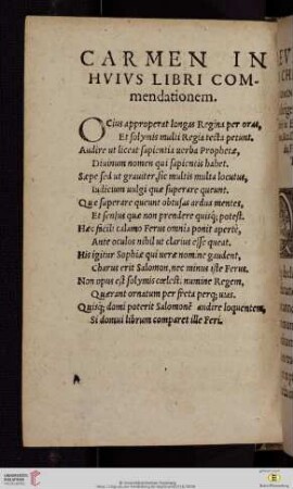 Carmen in huius libri commendationem
