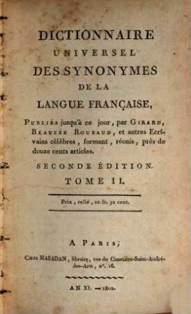 Dictionnaire universel des synonymes de la langue française, 2. [E - N]