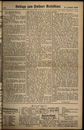Zweite Ausgabe vom Samstag, den 27. Februar 1892.