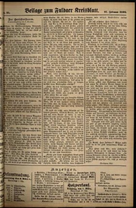 Zweite Ausgabe vom Samstag, den 27. Februar 1892.