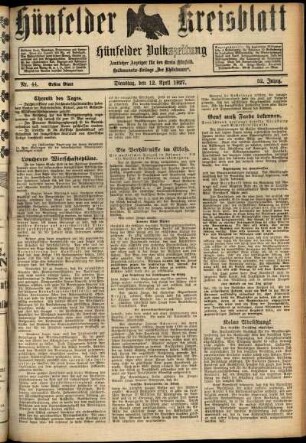 Erste Ausgabe vom Dienstag, den 12. April 1927.