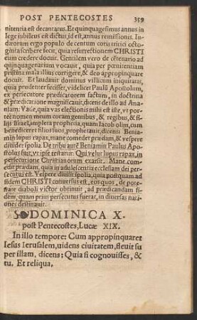Dominica X. post Pentecostes ...