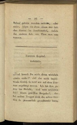 Zweites Kapitel. Aufschlüsse.