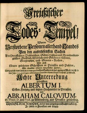 Preüßischer Todes-Tempel. Achte Unterredung