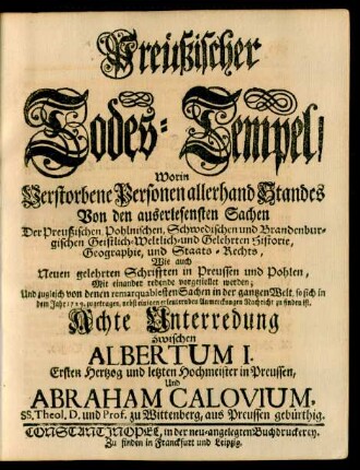 Preüßischer Todes-Tempel. Achte Unterredung