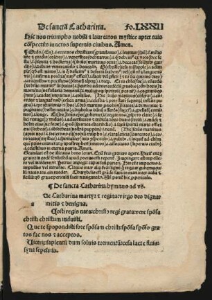 De sancta Catharina hymnus ...