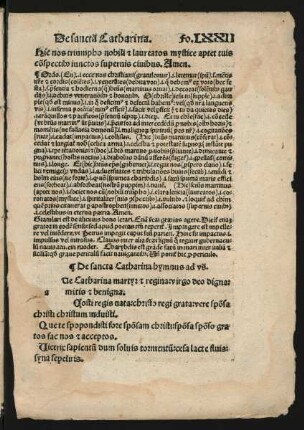 De sancta Catharina hymnus ...