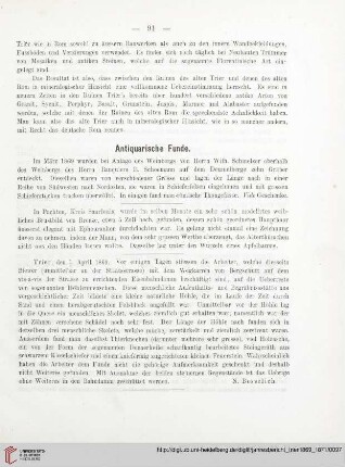 Antiquarische Funde